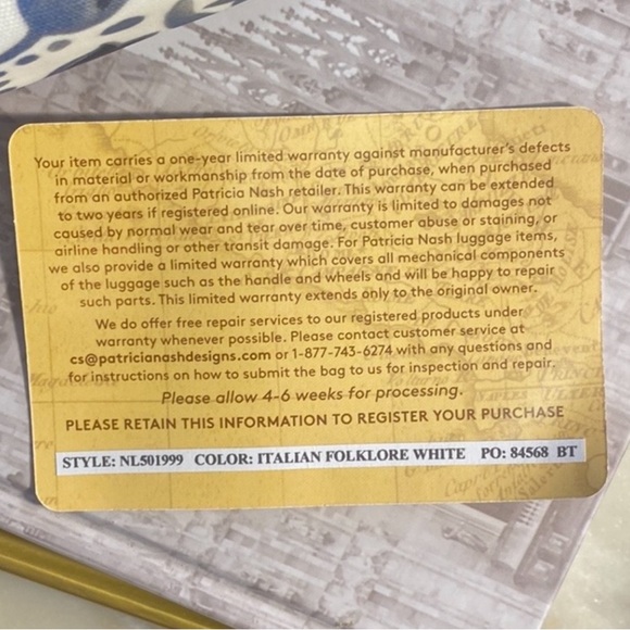 NWT PATRICIA NASH Patina Mini Cosmetic Case- Italian Folklore White - Picture 5 of 7